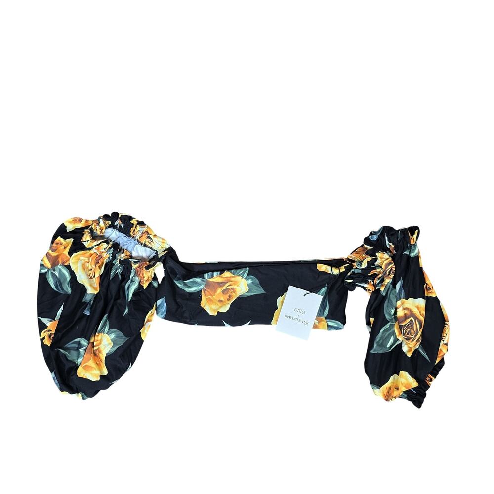 Onia x WeWoreWhat Ravello Top Small Floral Puff Sleeve